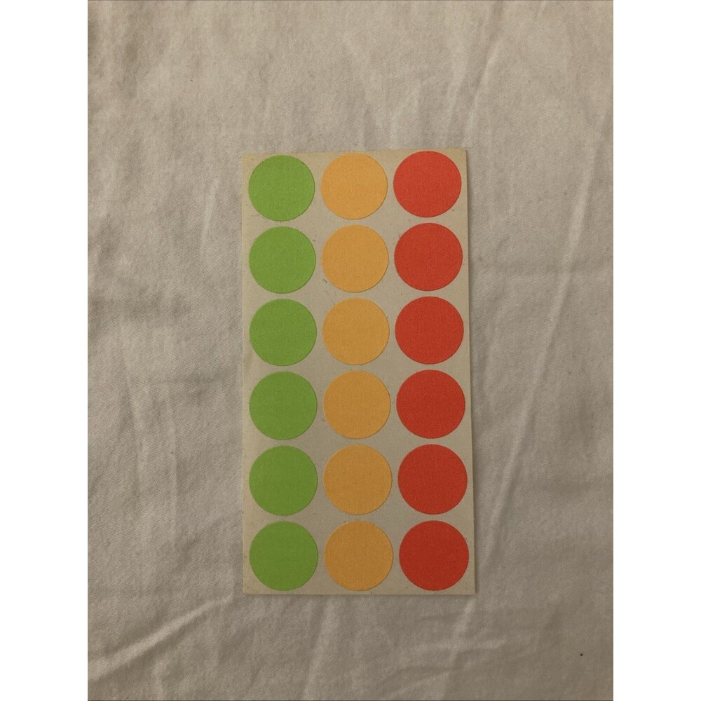 Unbranded Color Coding Labels | Multicolor | 1 Sheet Only (18 Labels)